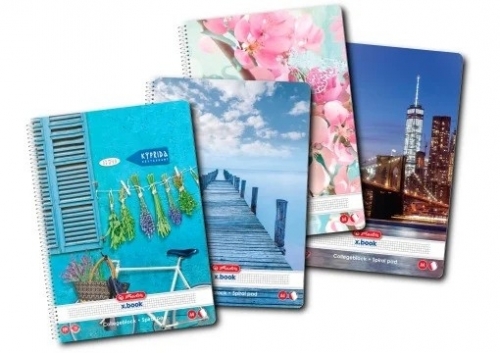 Caiet cu spira A4, 100 file, patratele, Enjoy Life, Herlitz, diverse modele